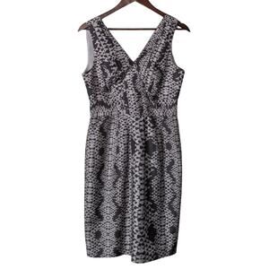 Banana Republic Silk Shift Dress Sleeveless Career Work Outfit Snake Print 4P